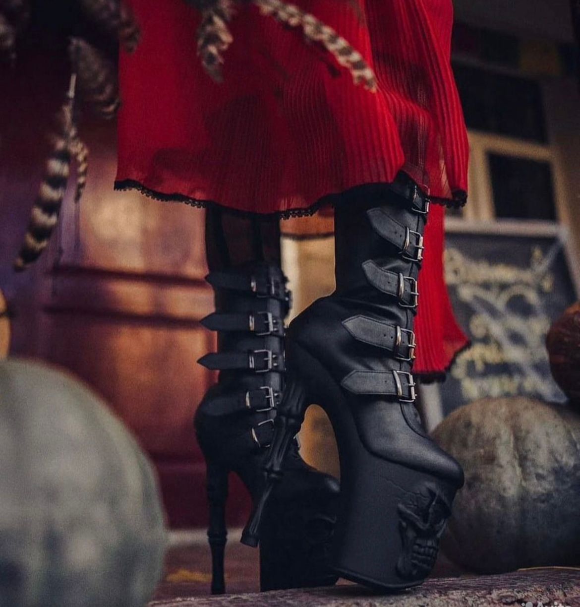 SLAY-77 SPIKED PLATFORM BOOTS 厚底ブーツ 7 DEMONIA 