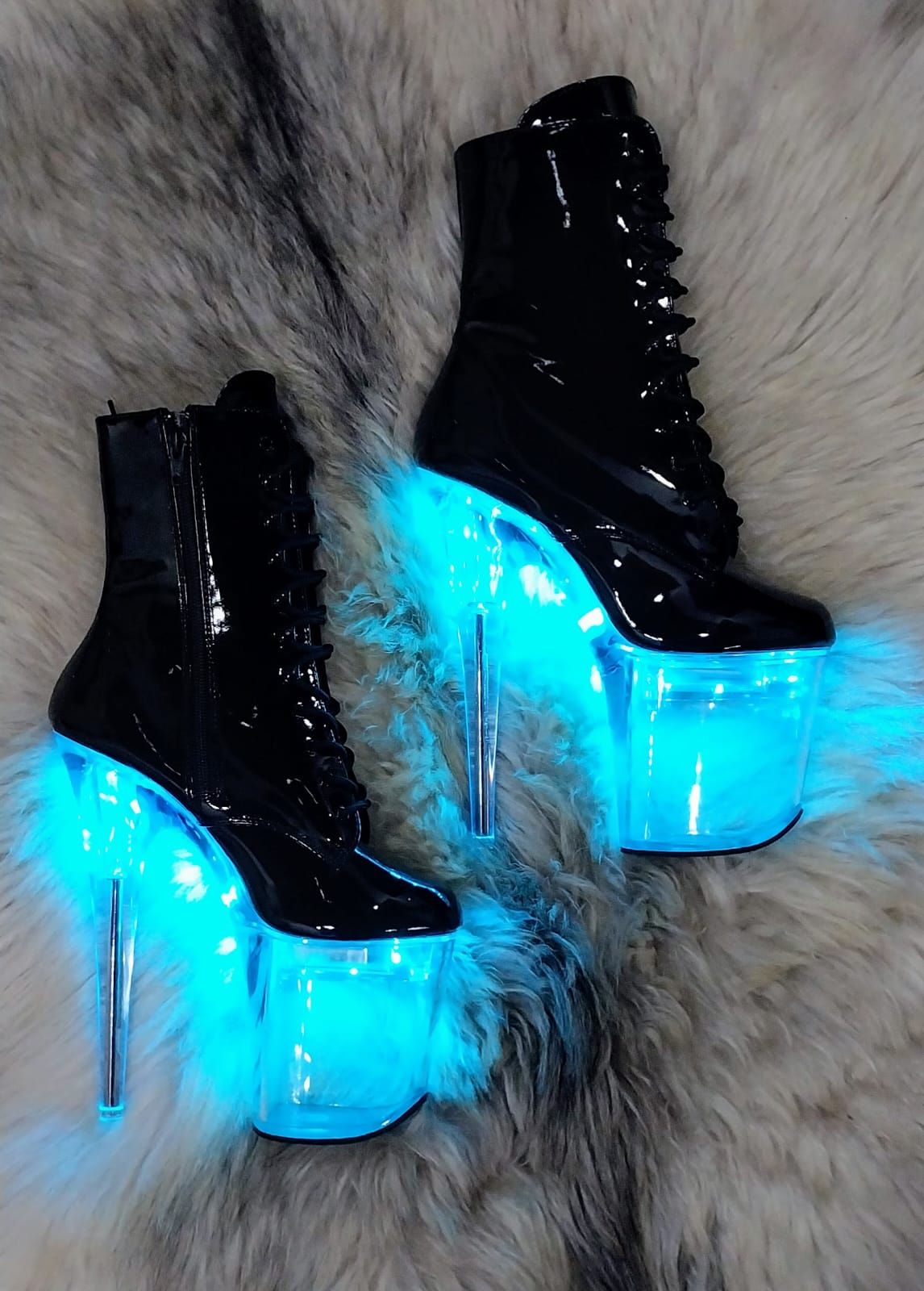 Pleaser Flashdance-1020-8 in Black/Clear – Pleaser Shoes