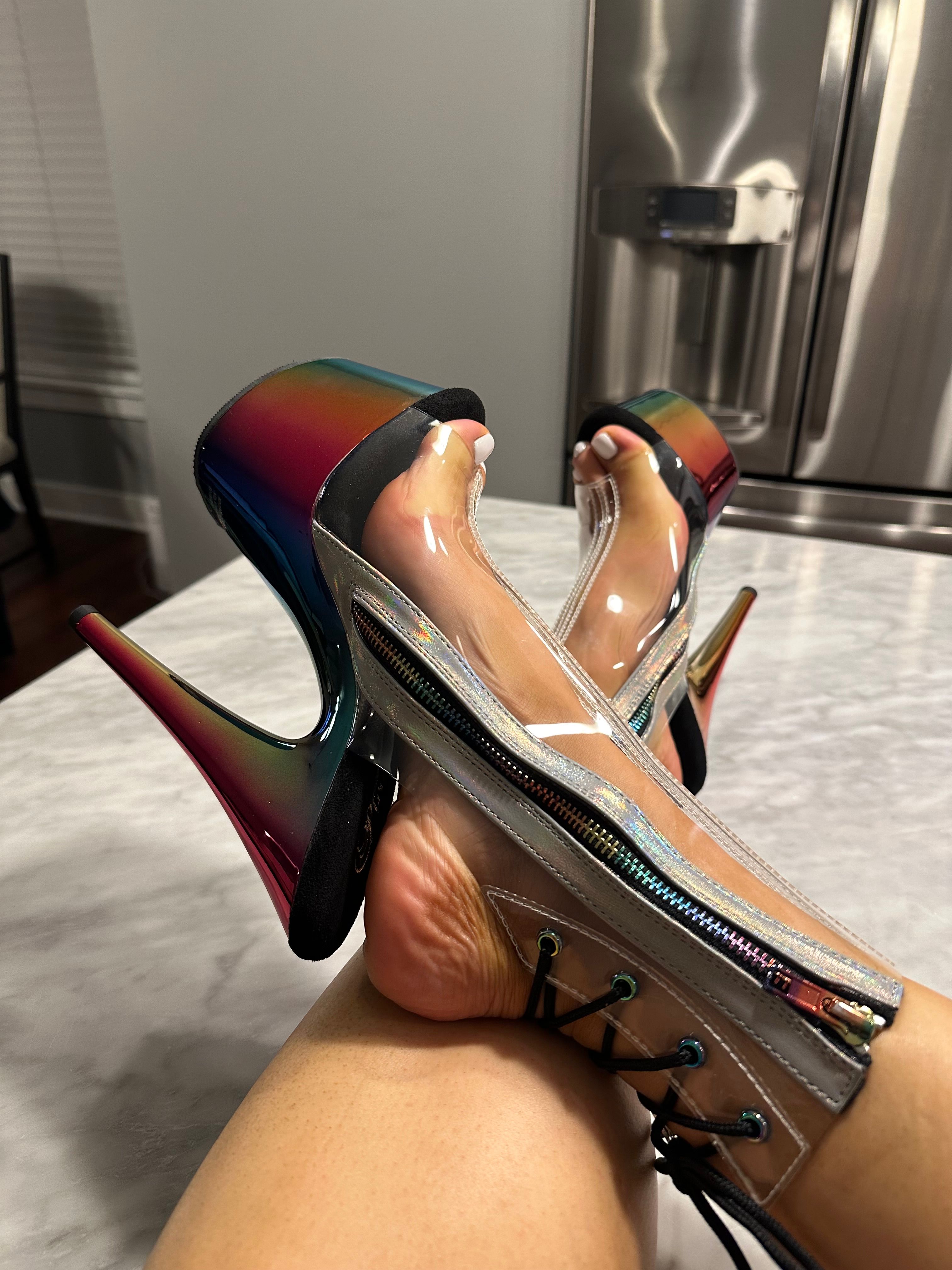 Pleaser Adore-1018RC in Clear/Multicolor – Pleaser Shoes