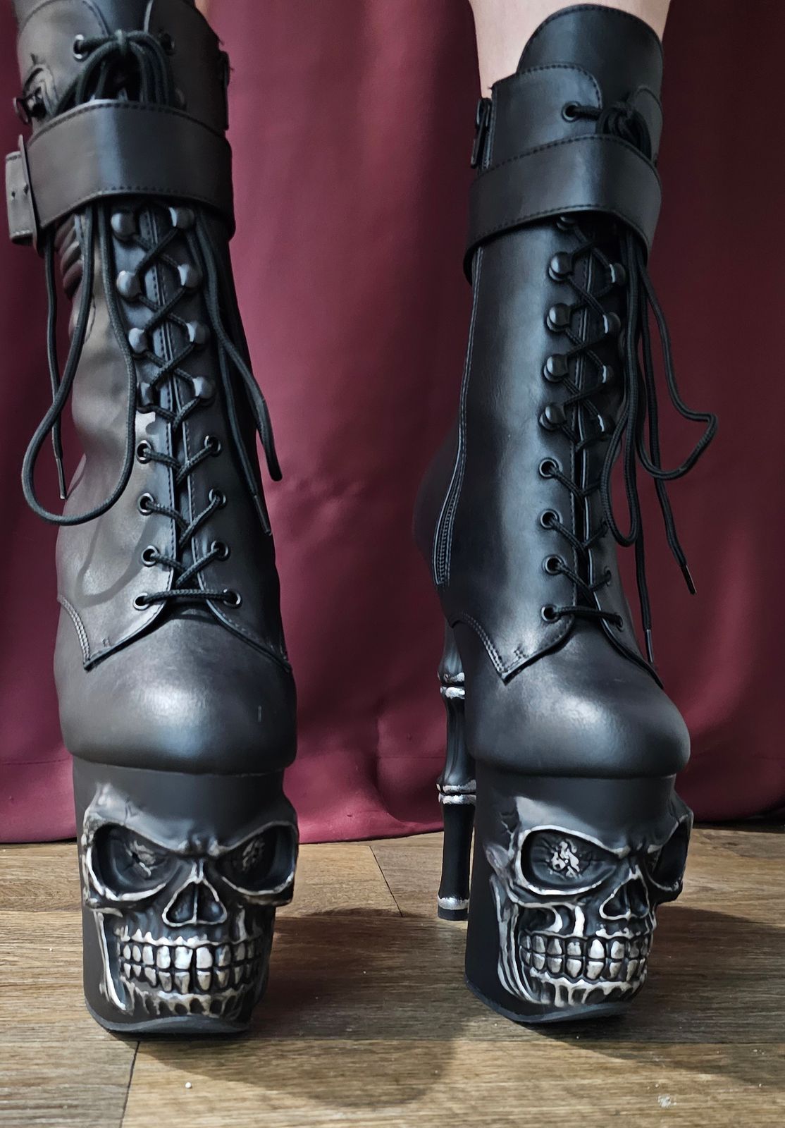 【大放出セール】 Pleaser Rapture-1020STR-LT in Black Vegan Leather/Black アクセサリー