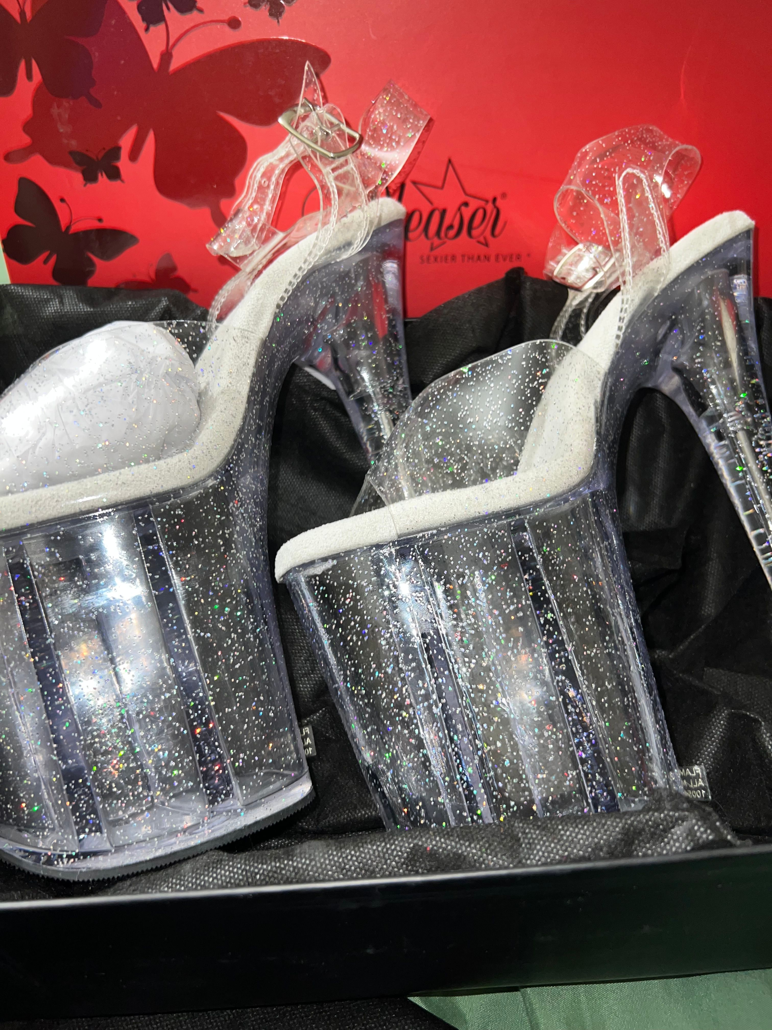 Pleaser Flamingo-808MMG in Clear – Pleaser Shoes