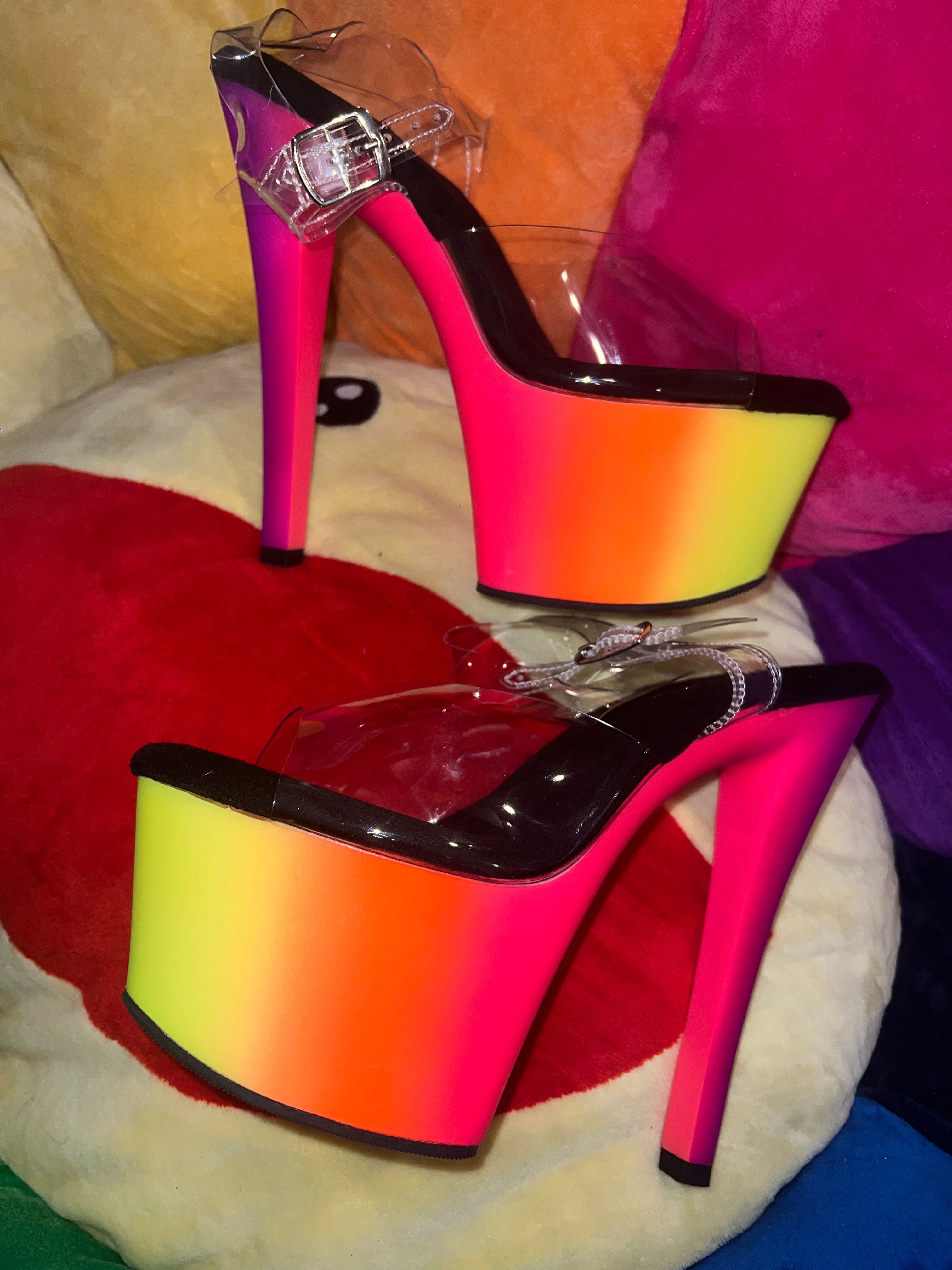 Pleaser Rainbow-308UV in Clear/Multicolor – Pleaser Shoes