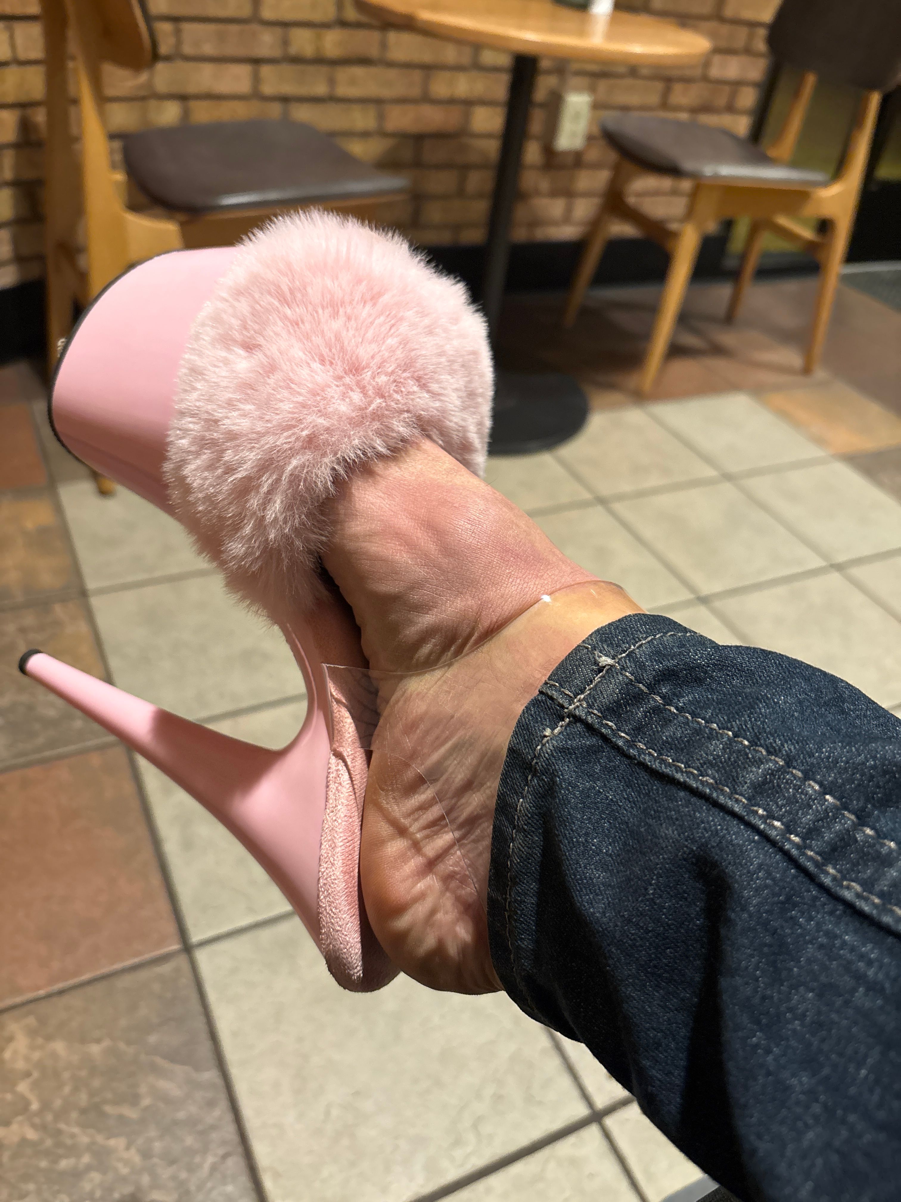 Flamingo 808FUR Fluffy Faux Fur Ankle Strap Sandals