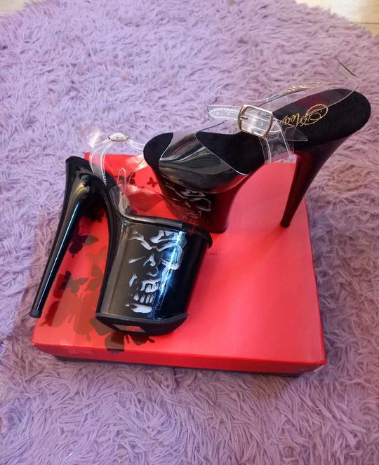 Pleaser Flamingo-808NLSK in Clear/Multicolor – Pleaser Shoes