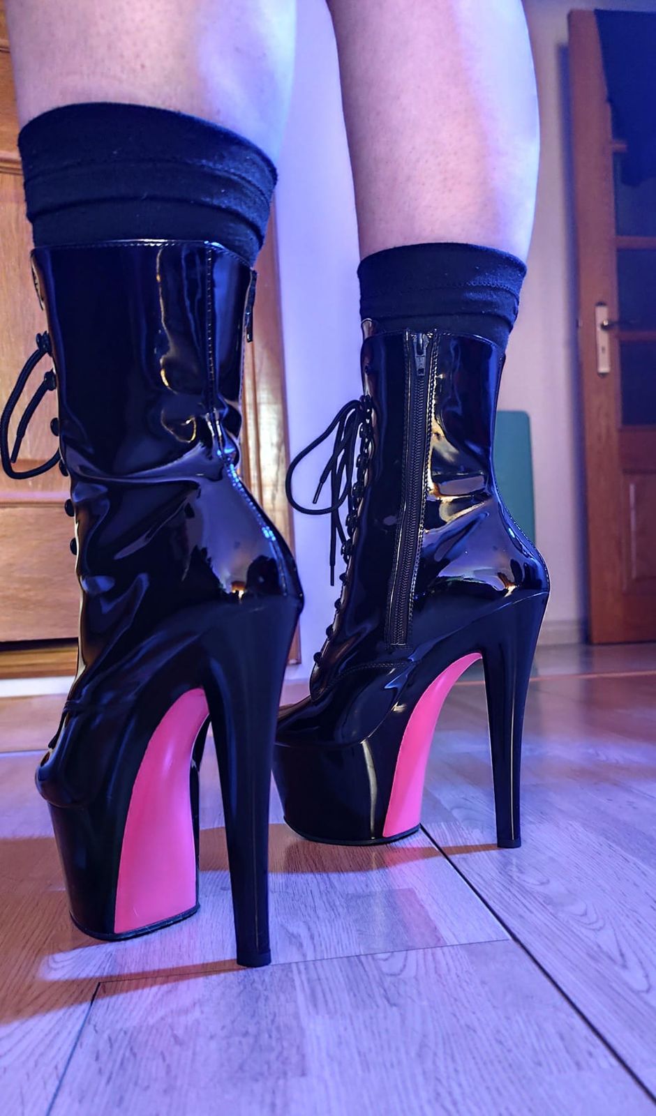 靴 burlesque Ellie Sexy Night Club Dancer Side Zipper High Heel Boots