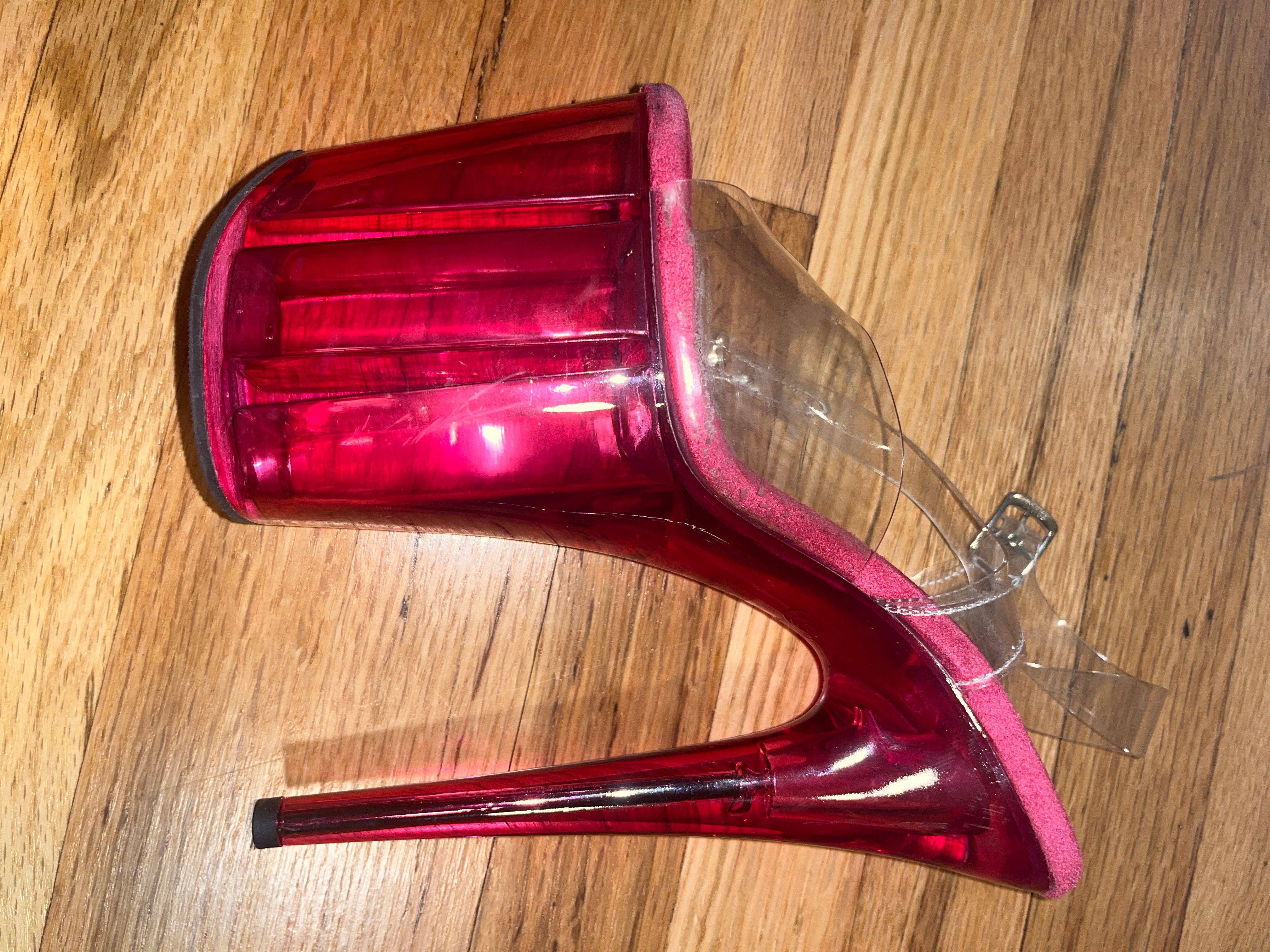 Pleaser Flamingo-808T in Clear/Pink – Pleaser Shoes