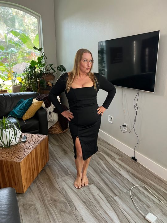 Squarey Long Sleeve Dress - Black | TA3