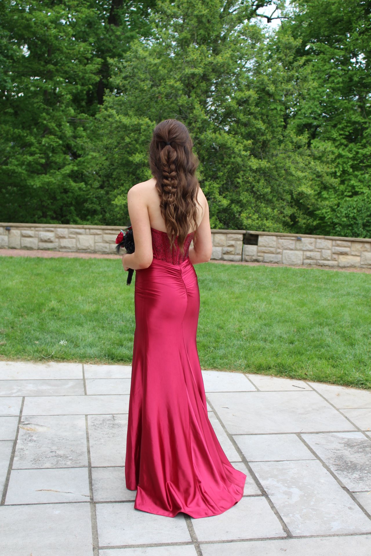 Strapless Bustier Dress With Hotfix Crystal Embellished