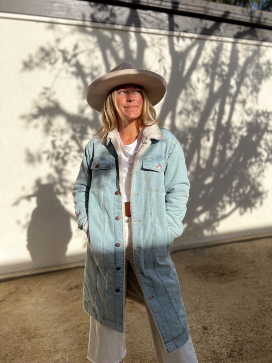 melt the lady wide trench coat gray