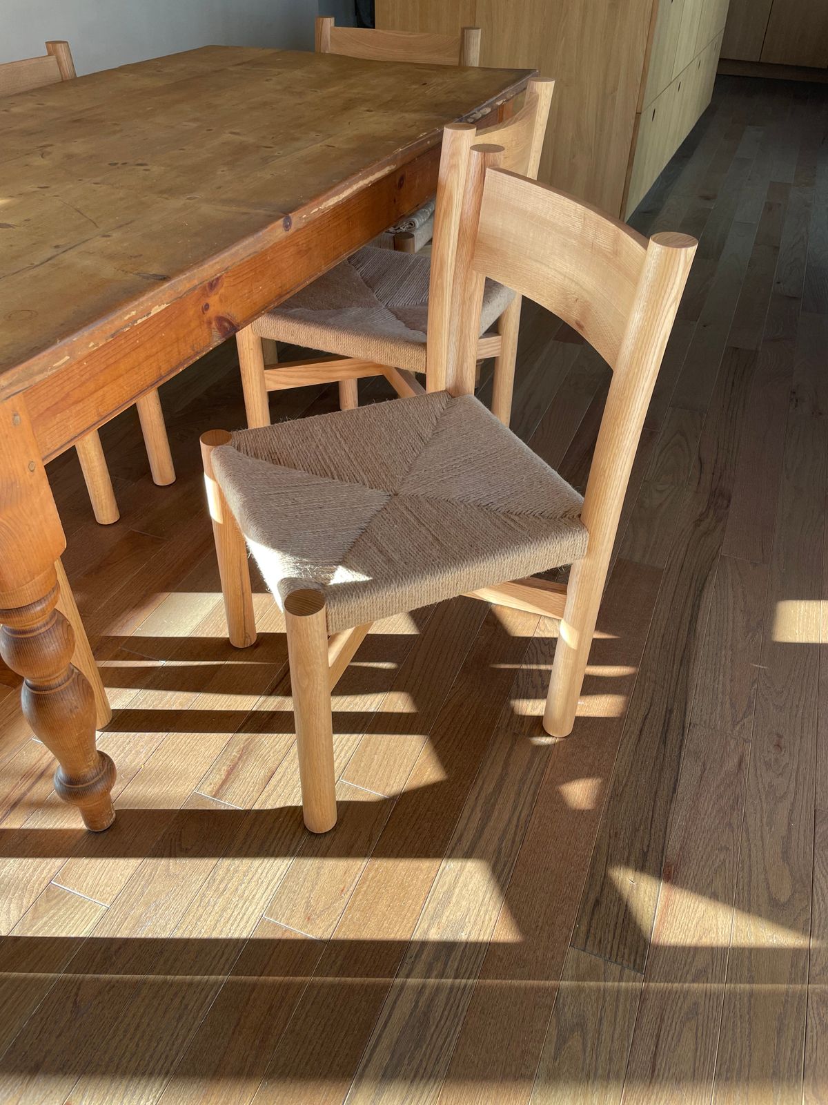 Nonna Woven Dining Chair, Solid White Oak, Woven Jute Seat