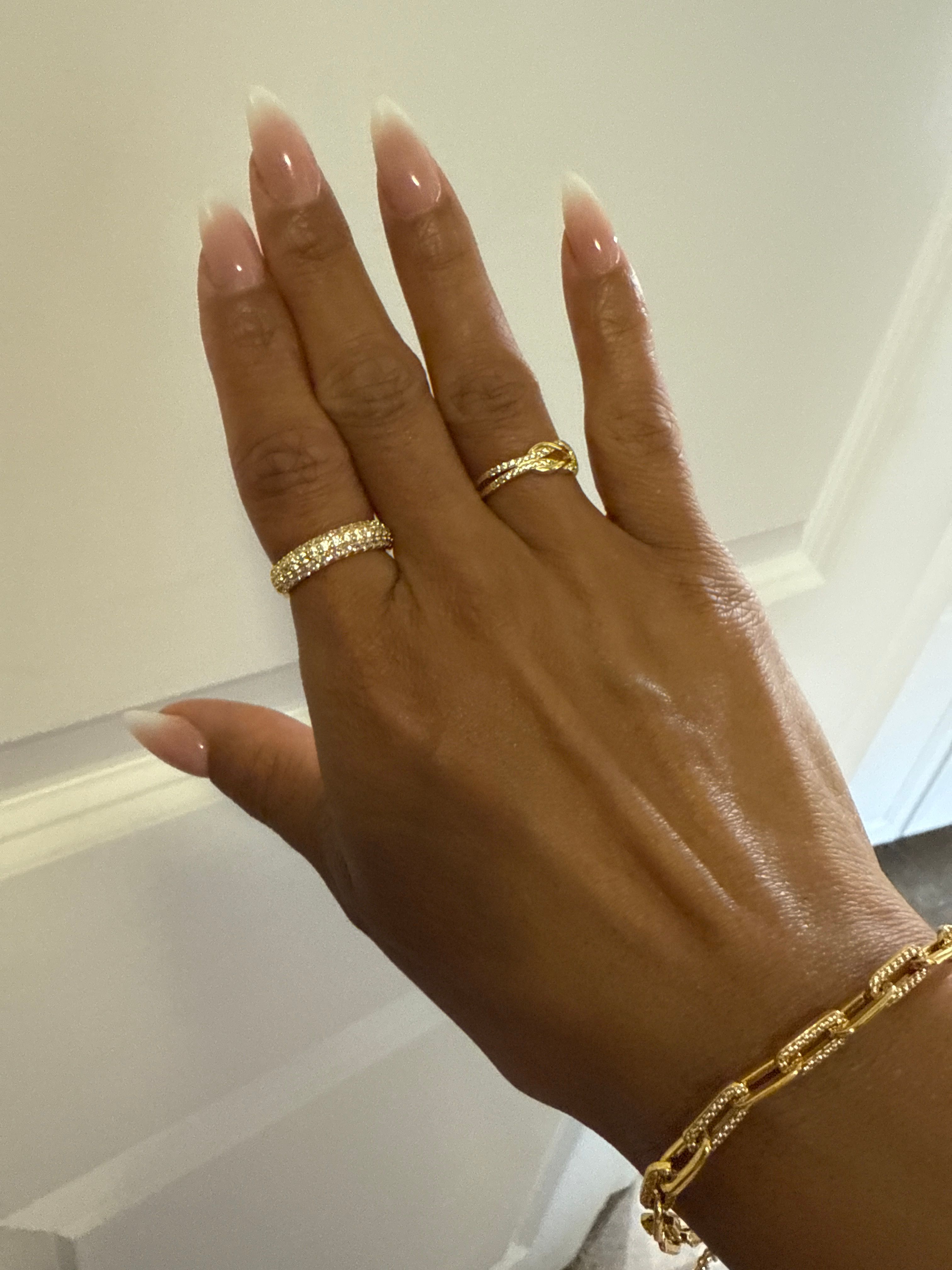 Elegant Dainty Pave Double Love Knot Ring | Valentine's