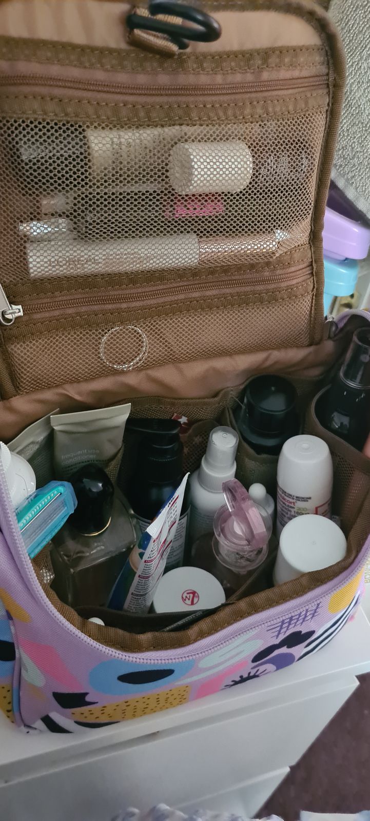 BON MAXIE Travel Toiletry Bag, Cosmetic Vanity Case Purple Wash Bag
