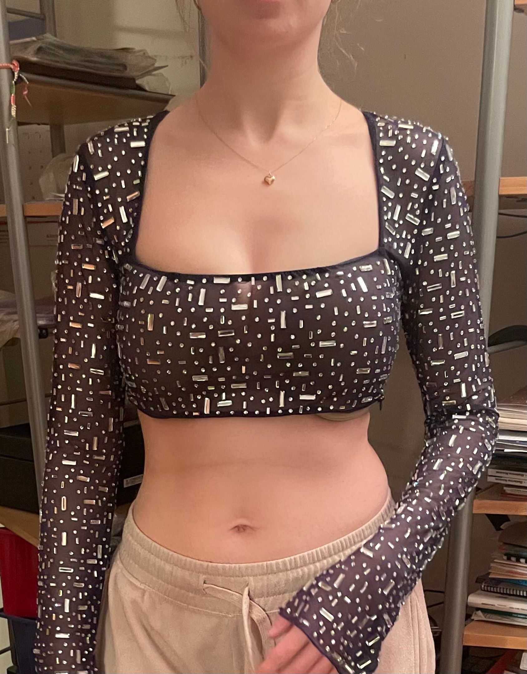 Ameri｜SOFIA SHEER CUT TOP AMERI】SOFIA SHEER CUT TOP レディース