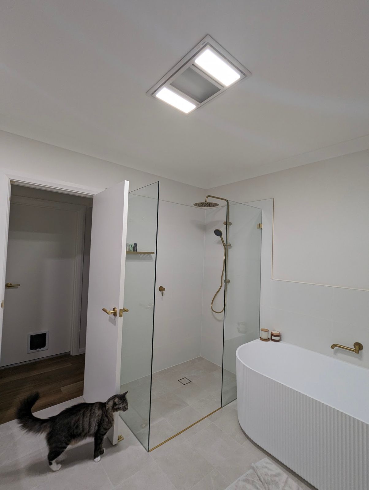 3-in-1 Bathroom Heater IP22 CCT LED Light in Black or White - The ...