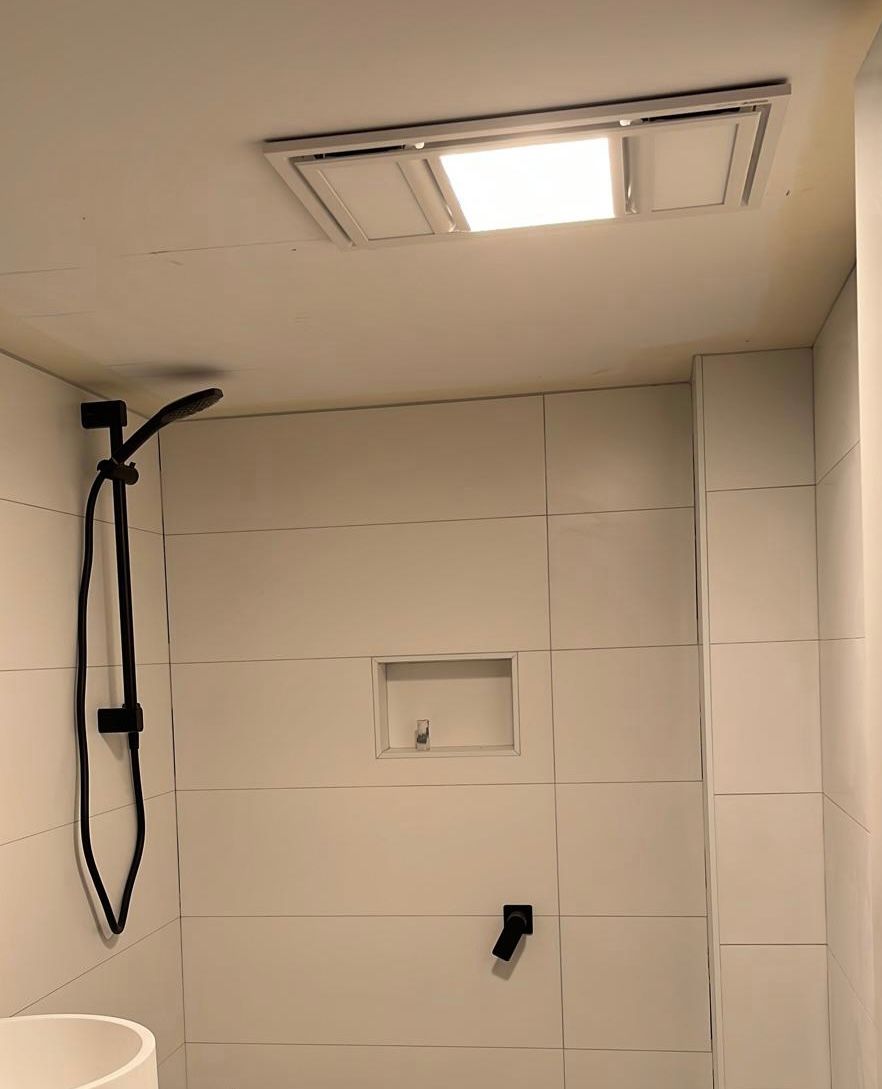 3-in-1 Bathroom Heater IP22 CCT LED Light in Black or White - The ...