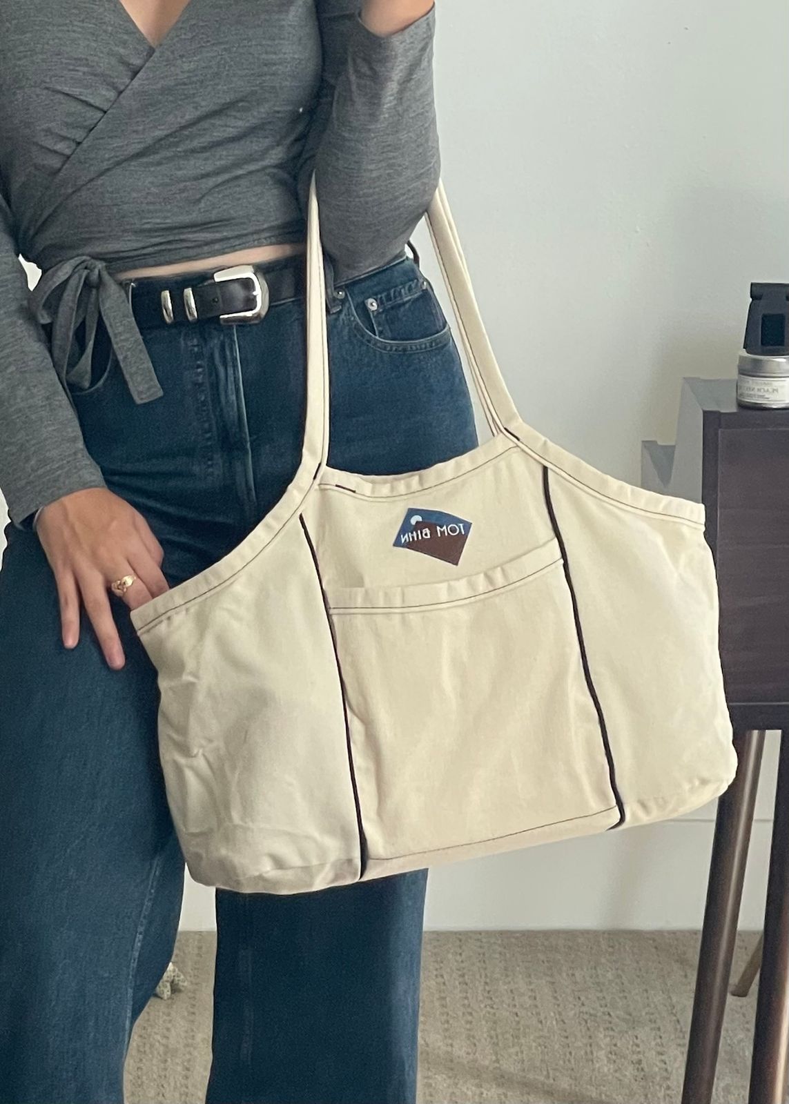 〈TRUCK〉×〈hobo〉TOTE BAG hobo×TRUCK Tote Bag Cotton Canvas Coffee Dyed | TRUCK FURNITURE
