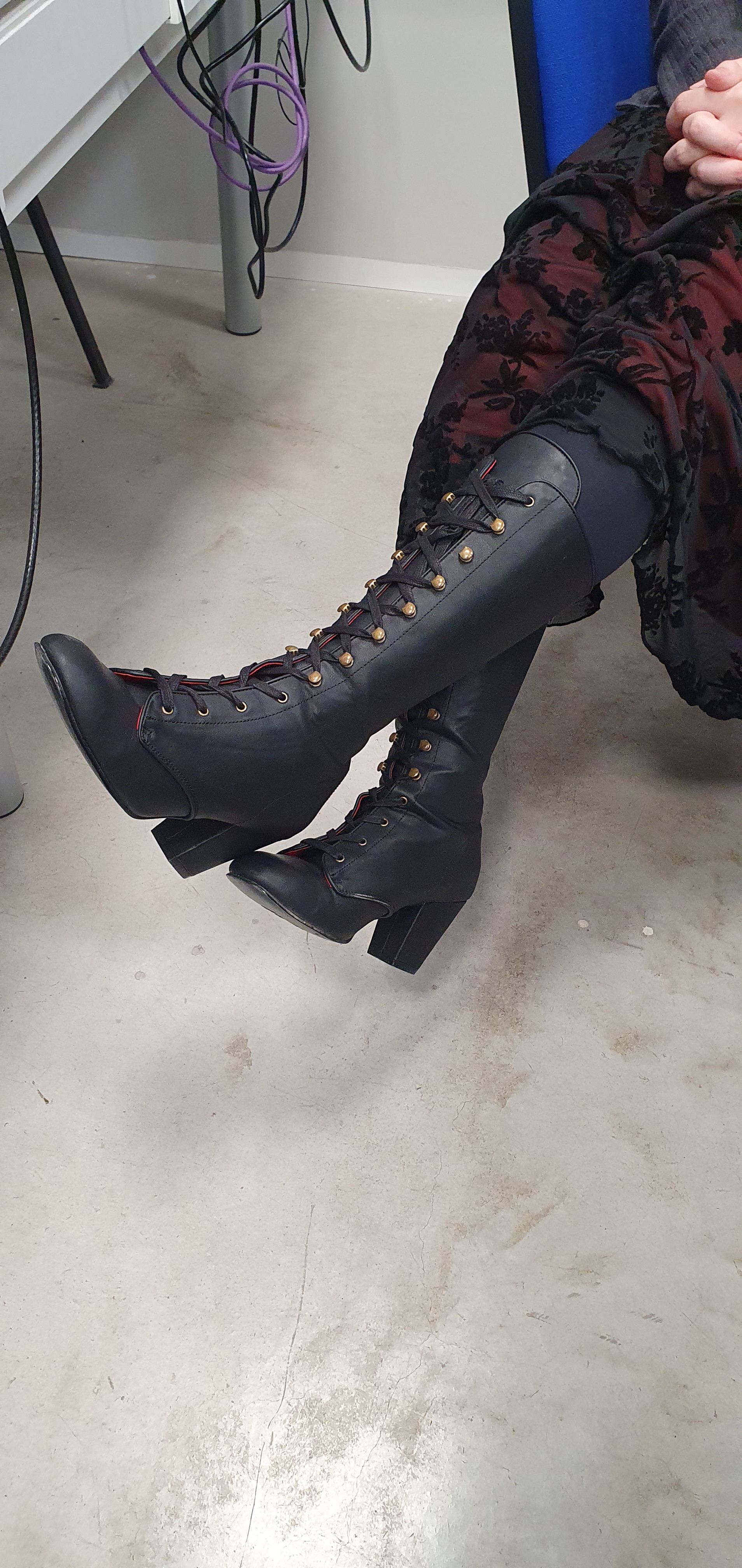 Botas Emo Demonia VIVIKA-205-Bota De Media Pantorrilla Con Knee High