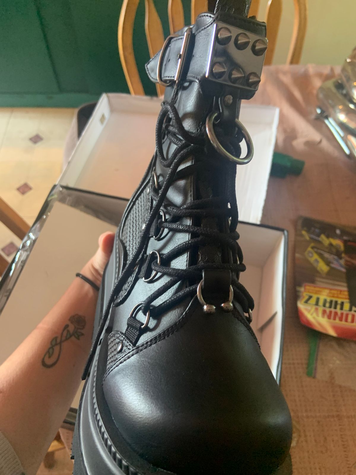 DEMONIA "Shaker60" Ankle Boots Black Vegan Leather Demonia Cult