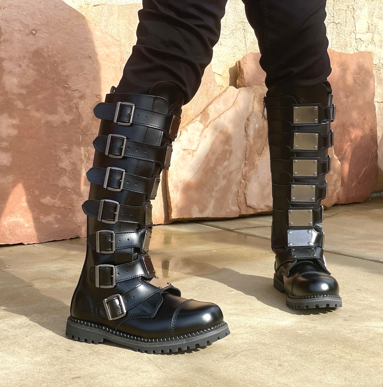 Amazon.com | New Goth Punk Men's Genuine Leather Motorcycle