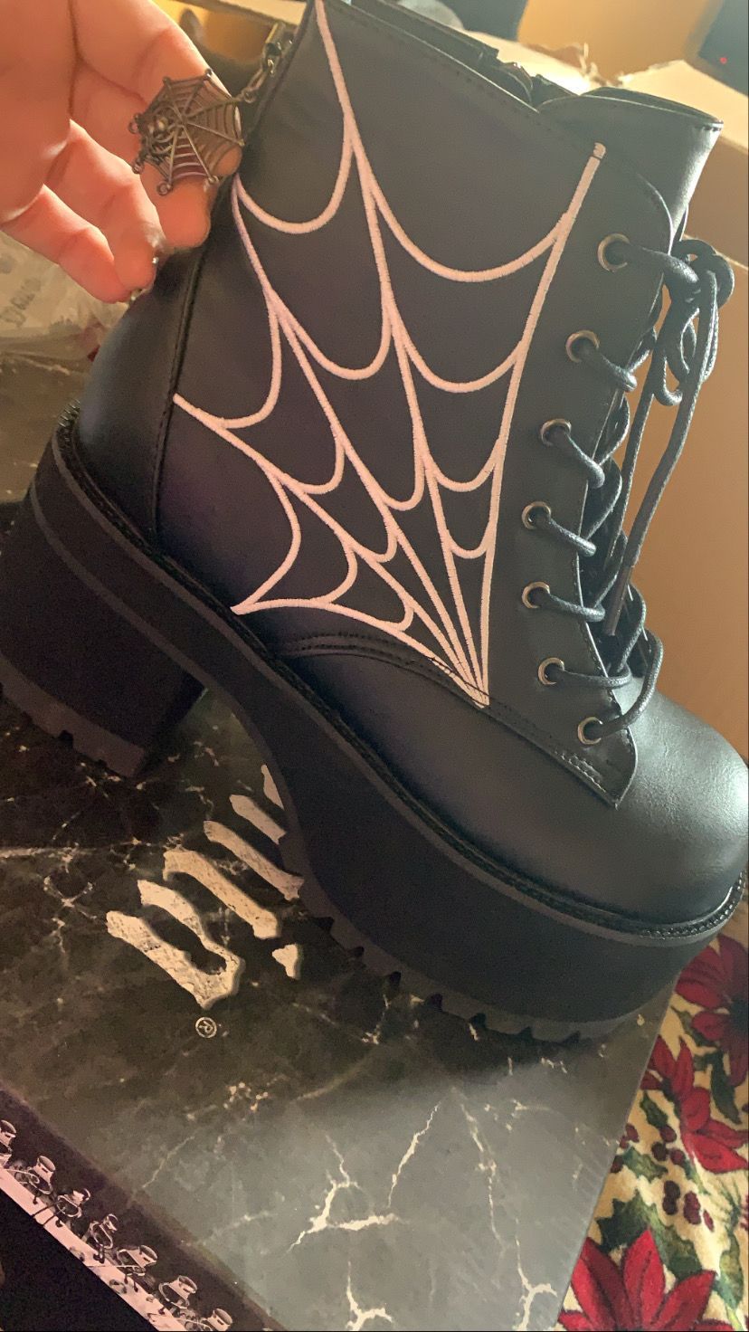 Demonia Ranger105 AnkleHigh Platform Boots Black Vegan Leather