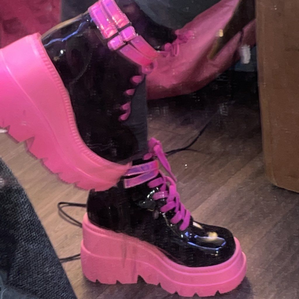 pink goth shoes