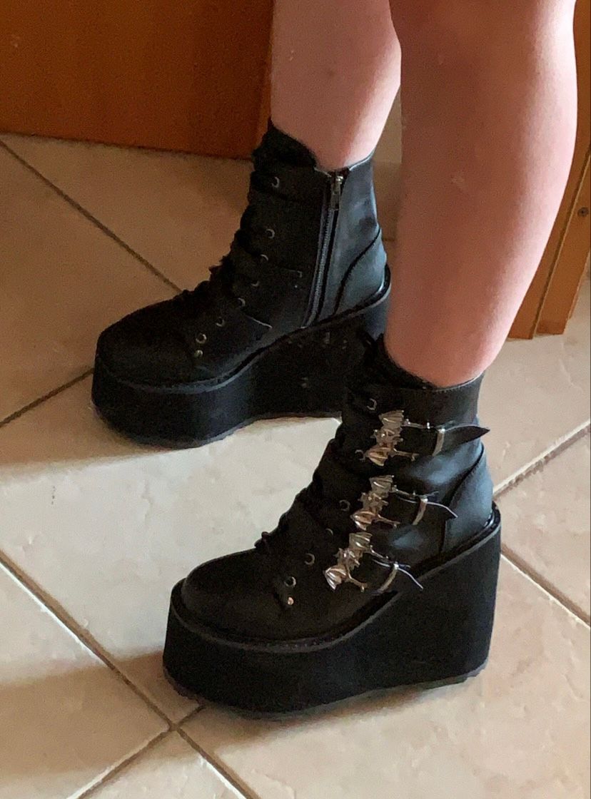 Demonia Swing-103 Ankle Boots - Black Vegan Leather  Demonia Cult