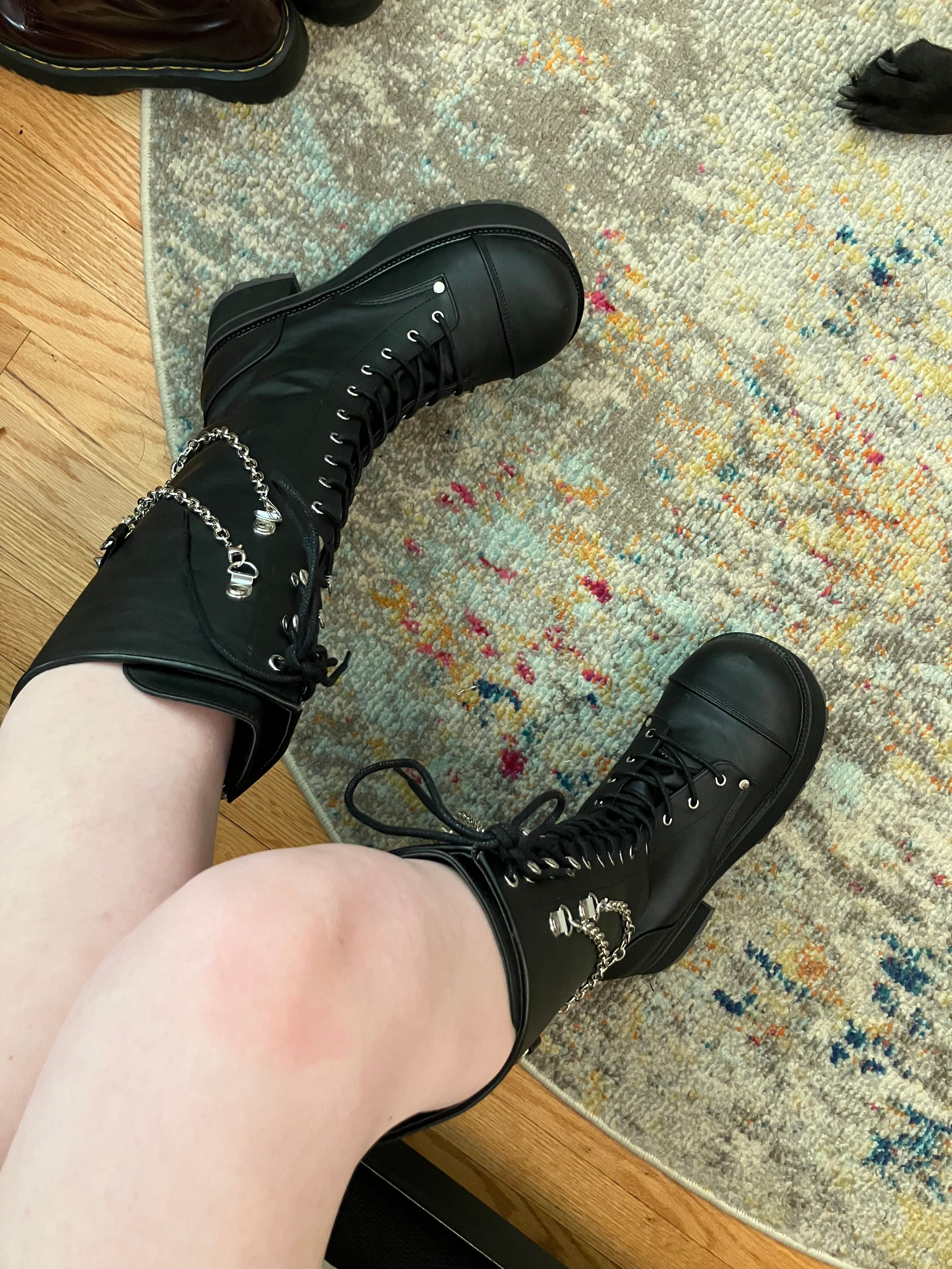 Demonia Ranger-302 | Men's Black Knee-High Platform Boots