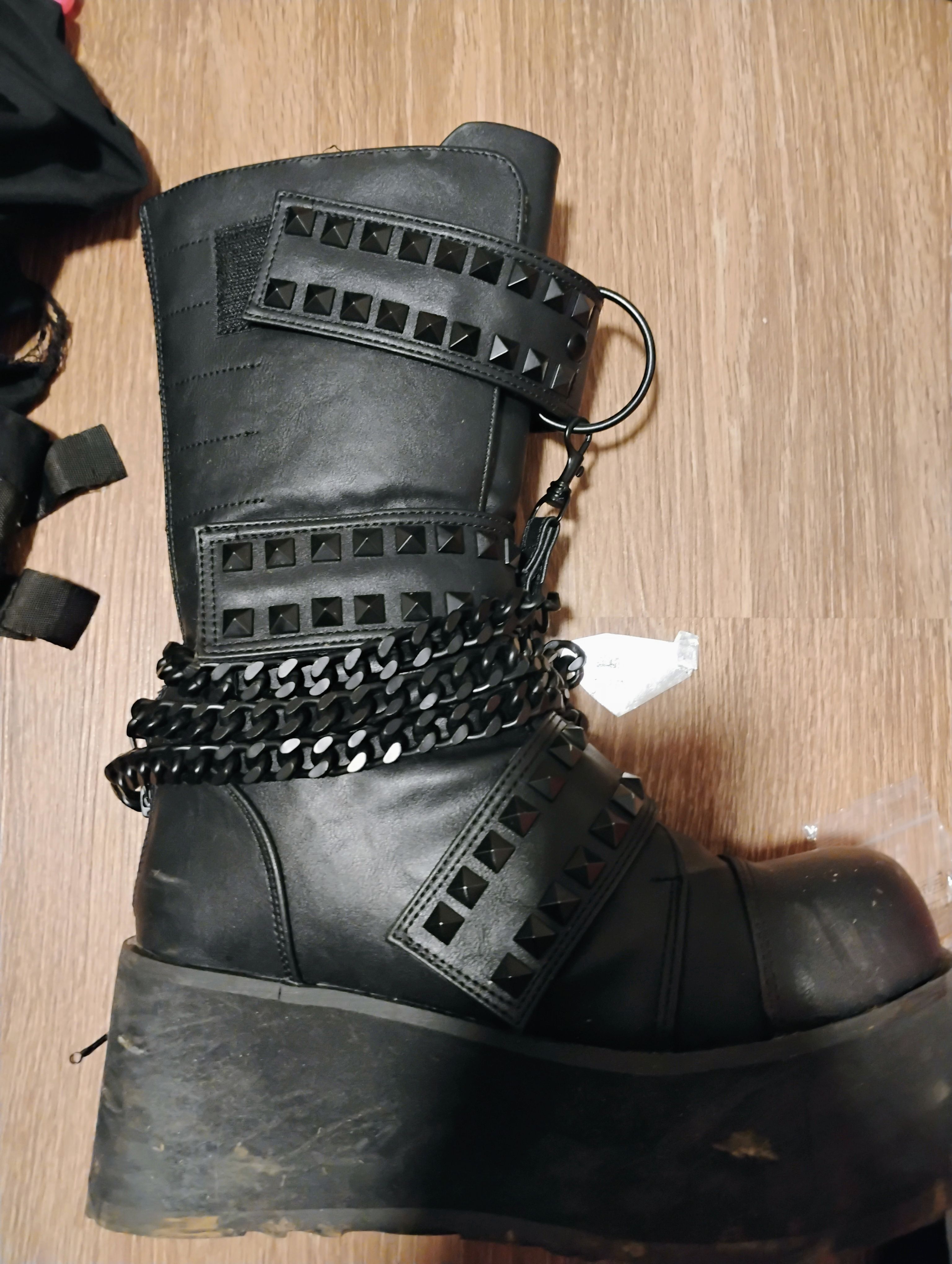 Gothitropolis Scarabus Dark 200個限定 NEW ROCK 407-S1 Silver Cross BOOTS Black Leather Gothic Punk