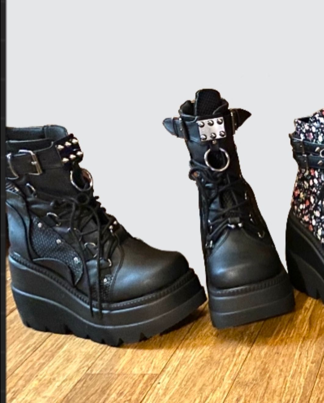 Demonia Shaker60 Ankle Boots Black Vegan Leather Demonia Cult