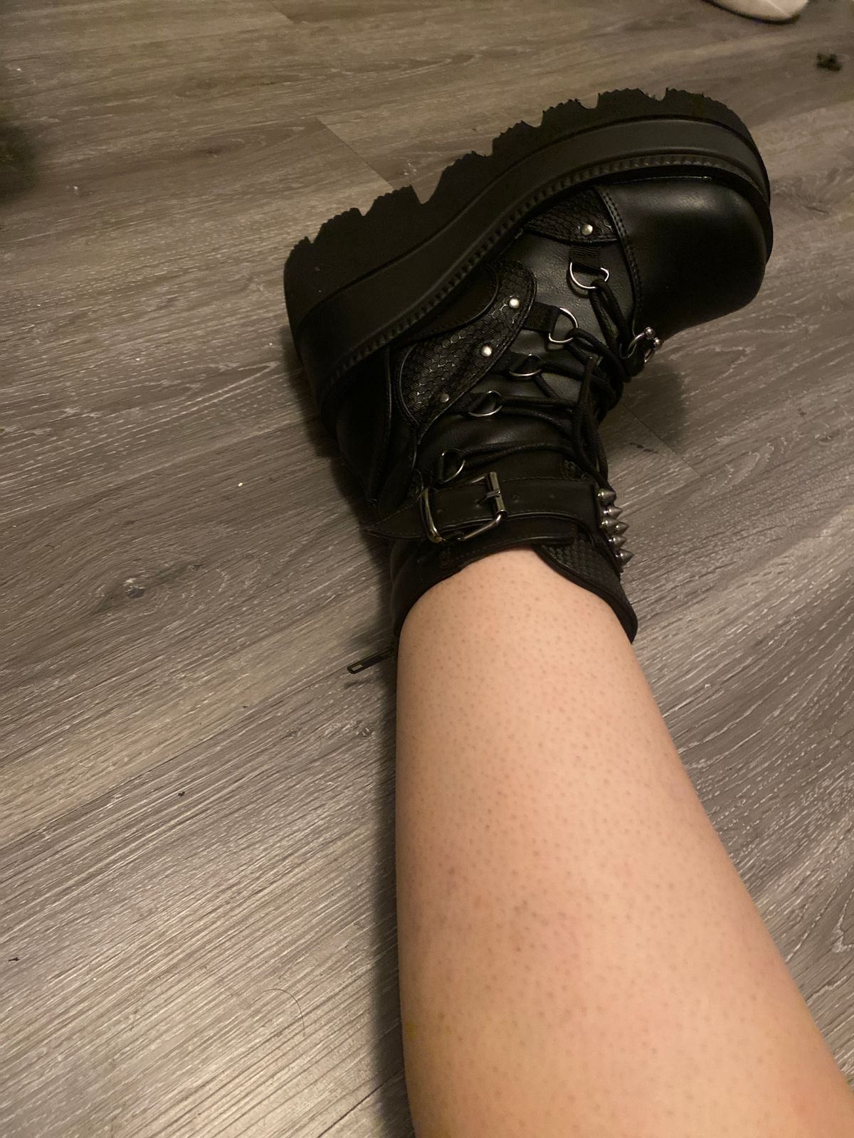 DEMONIA "Shaker60" Ankle Boots Black Vegan Leather Demonia Cult