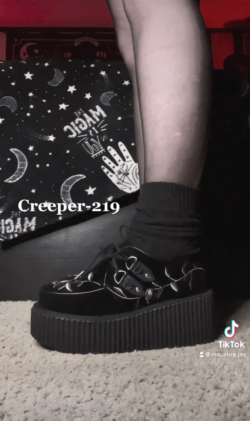 DEMONIA "Creeper219" Creepers Black Velvet Demonia Cult