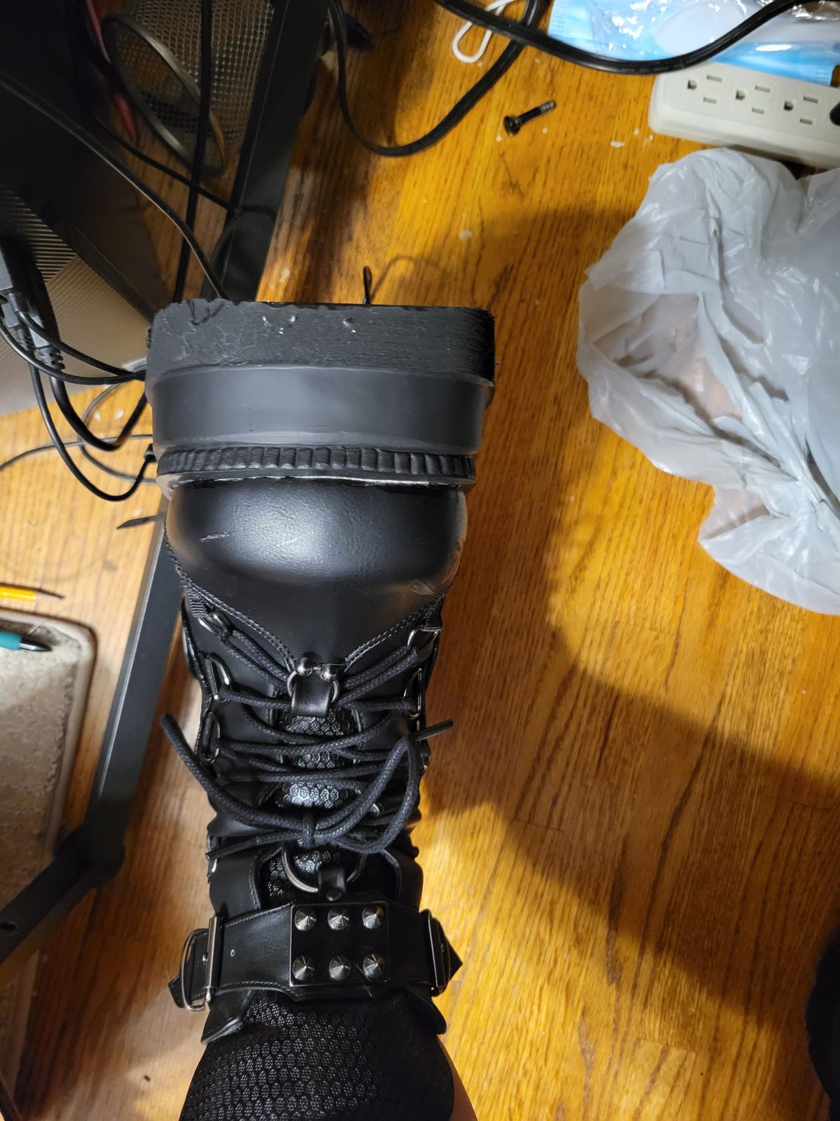 DEMONIA "Shaker60" Ankle Boots Black Vegan Leather Demonia Cult