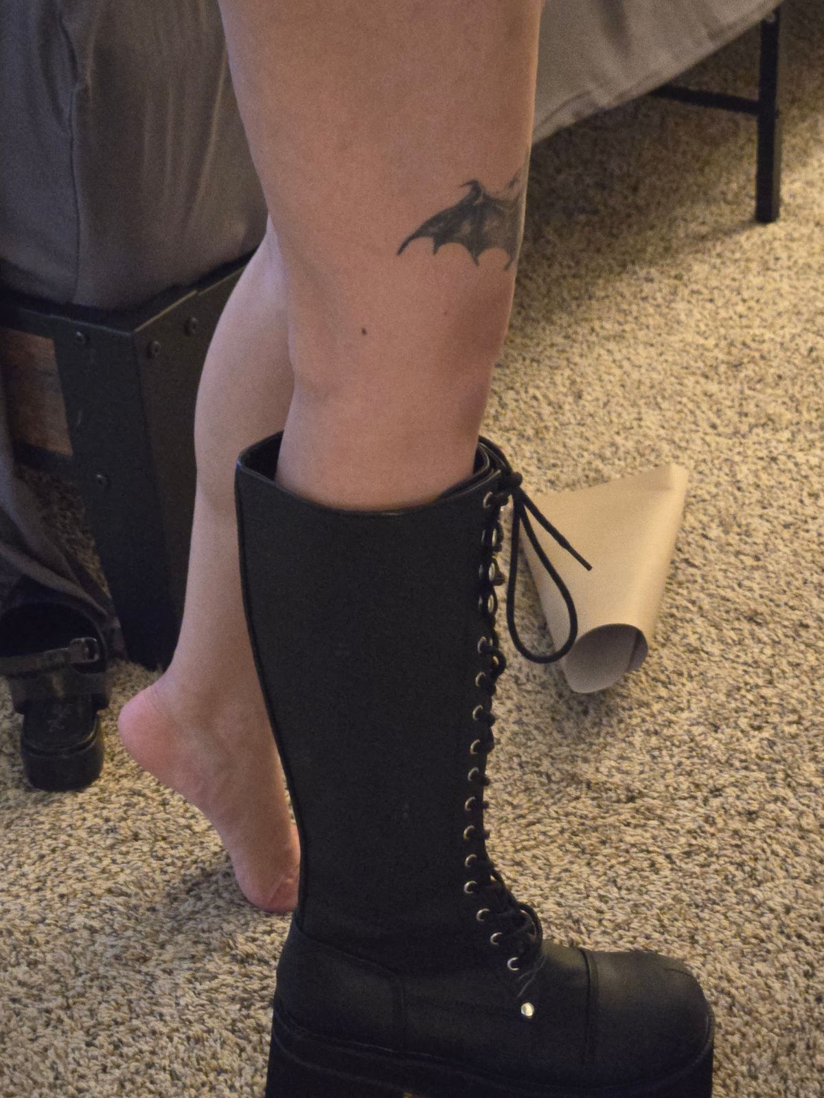 Demonia Ranger-302 | Men's Black Knee-High Platform Boots