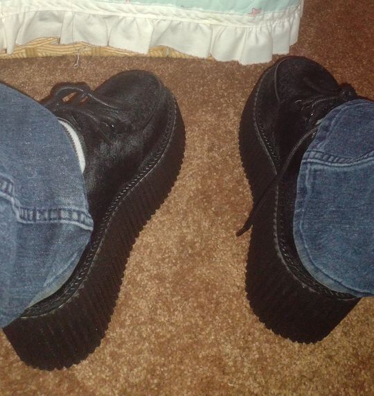 DEMONIA "Creeper202" Creepers Black Fur Demonia Cult