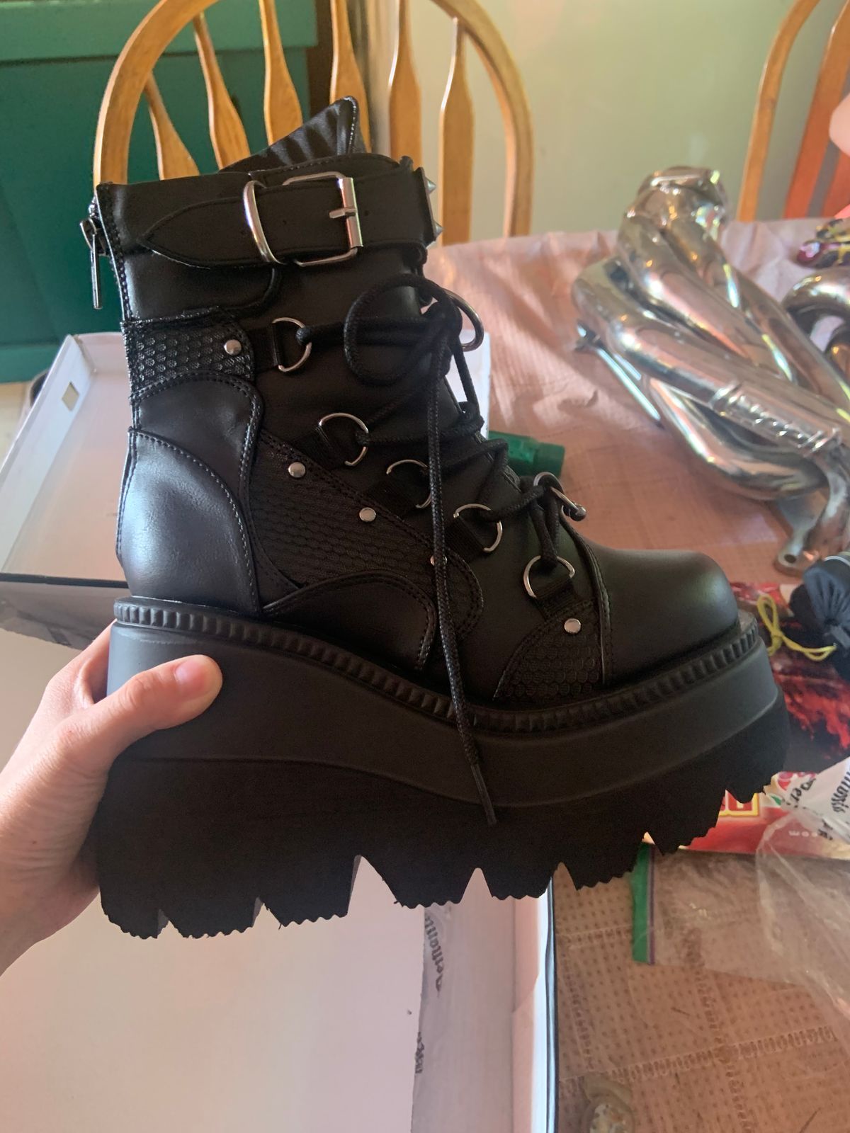 DEMONIA "Shaker60" Ankle Boots Black Vegan Leather Demonia Cult