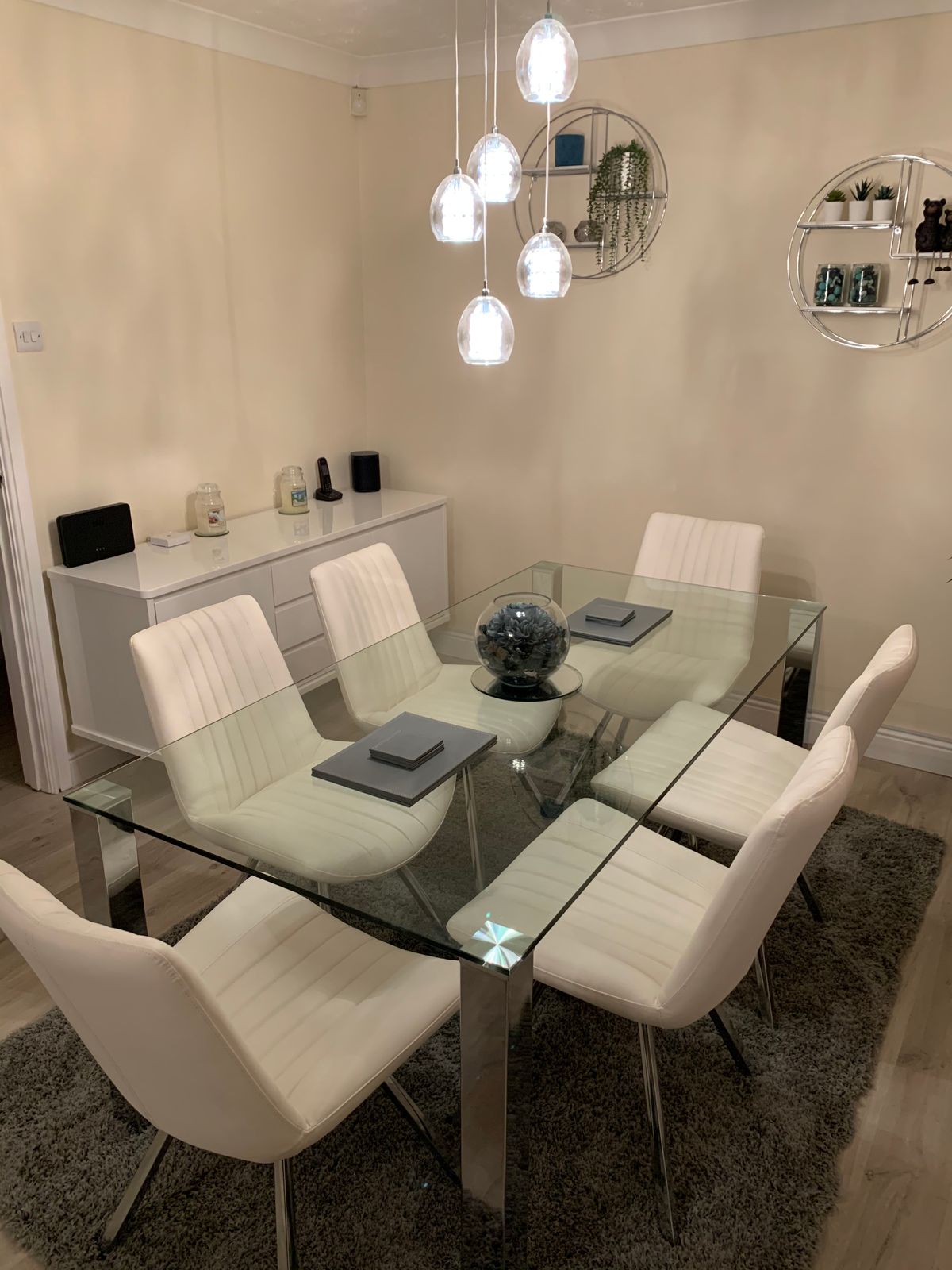 Petra Light Grey Quilted Faux Leather Dining Chair