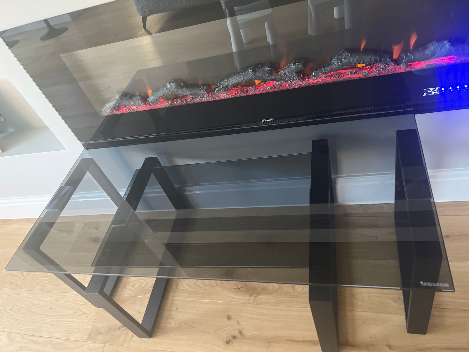 Tiva Smoked Glass Coffee Table Set