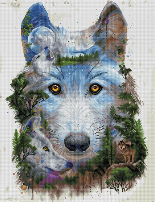 ダイヤモンドアートクラブ　Dreaming with Wolves キット Dreaming with Wolves – Diamond Art Club