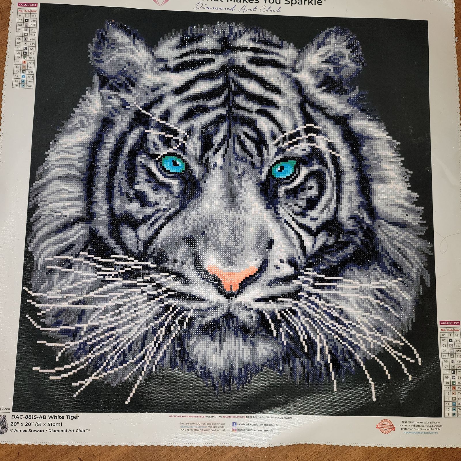White Tiger Diamond Art Painting | Diamond Art Club