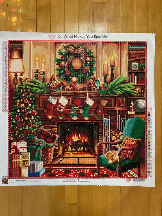 ダイヤモンドアートクラブ Fireside Christmas Fireside Christmas Diamond Painting | Diamond Art Club™