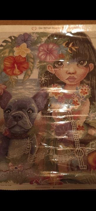 A Hawaiian Girl And Her Dog – Diamond Art Club