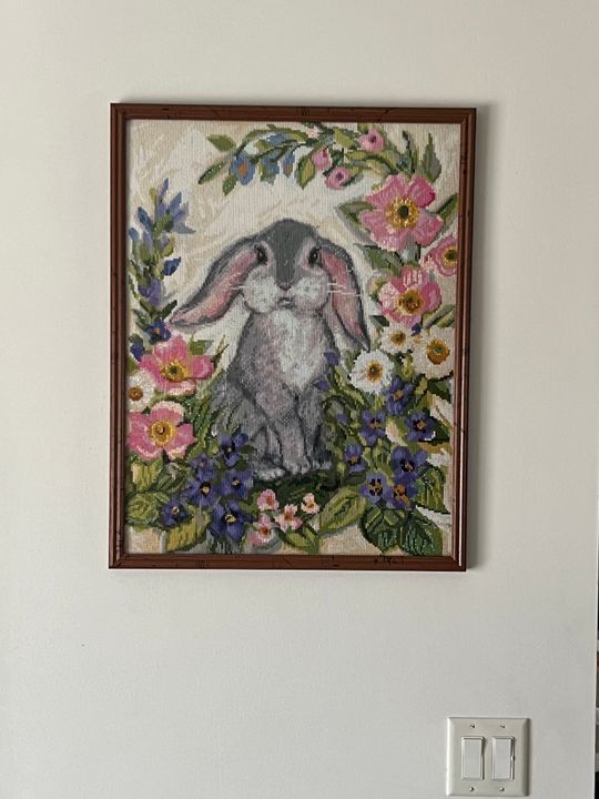 Grey Bunny With Floppy Ears – Diamond Art Club