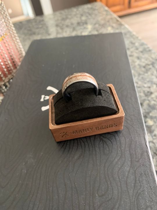 The Elk Men's Antler & Teakwood Wedding Ring Manly Bands