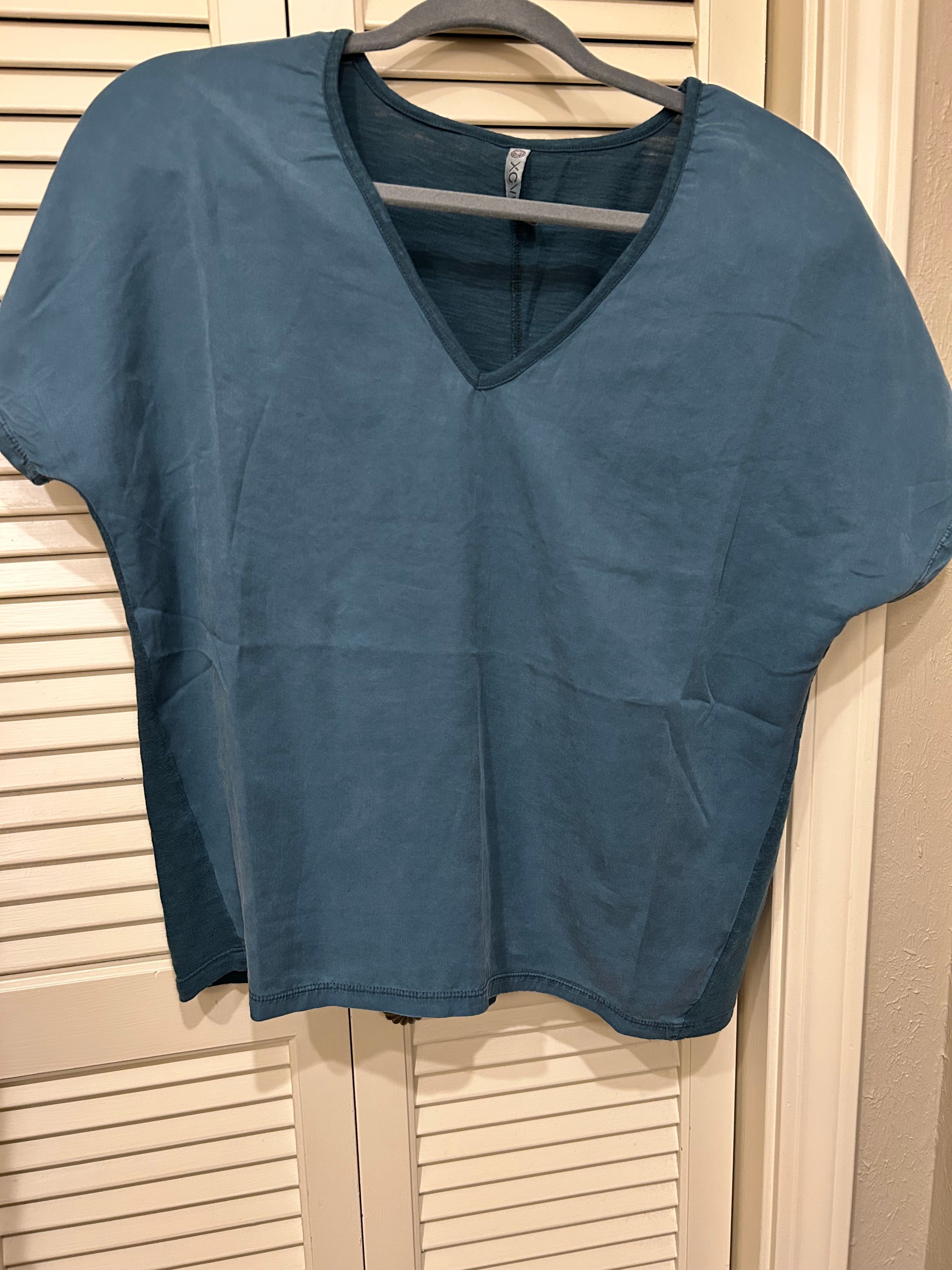 トップス VALLAD V.HENRY NECK Admiral Crepe V-Neck Blouse | Theory