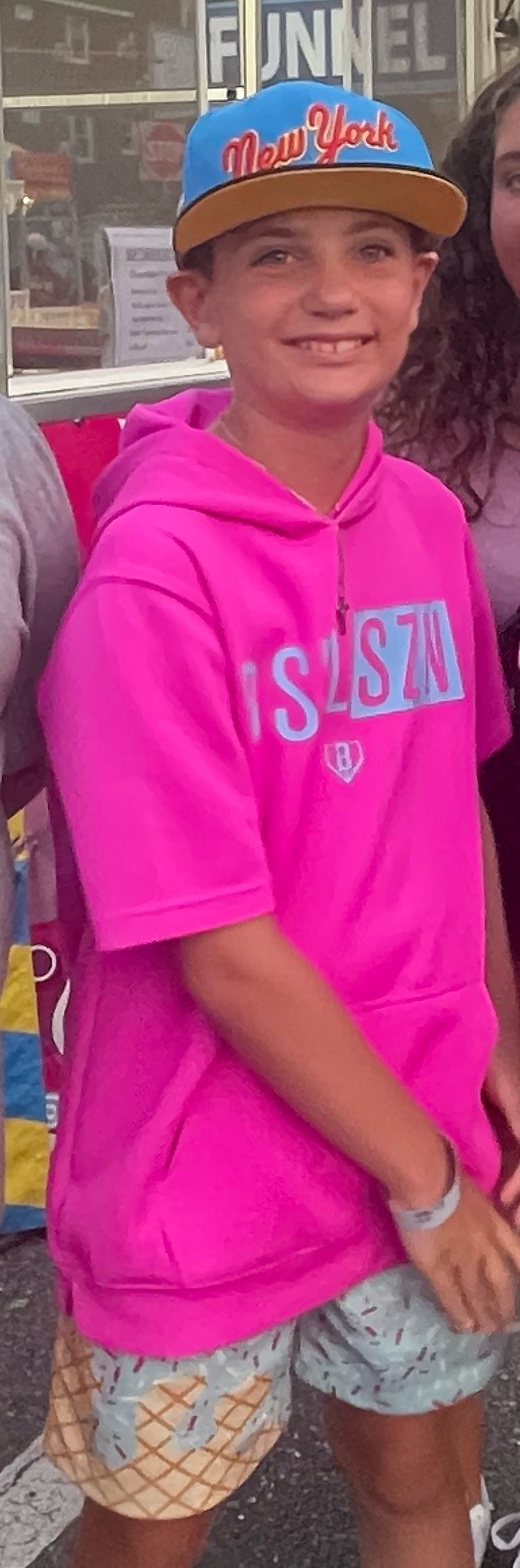 BSBL-SZN Youth Short Sleeve Hoodie V3 - USA Ice Cream
