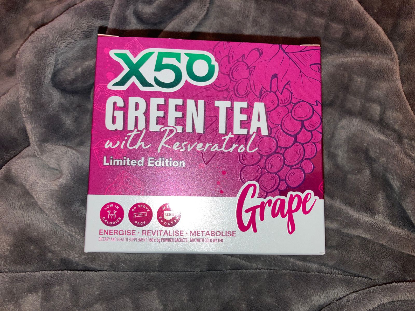 Grape Green Tea X50, Antioxidant MetaBooster. W/ Vitamin C 60 Pack