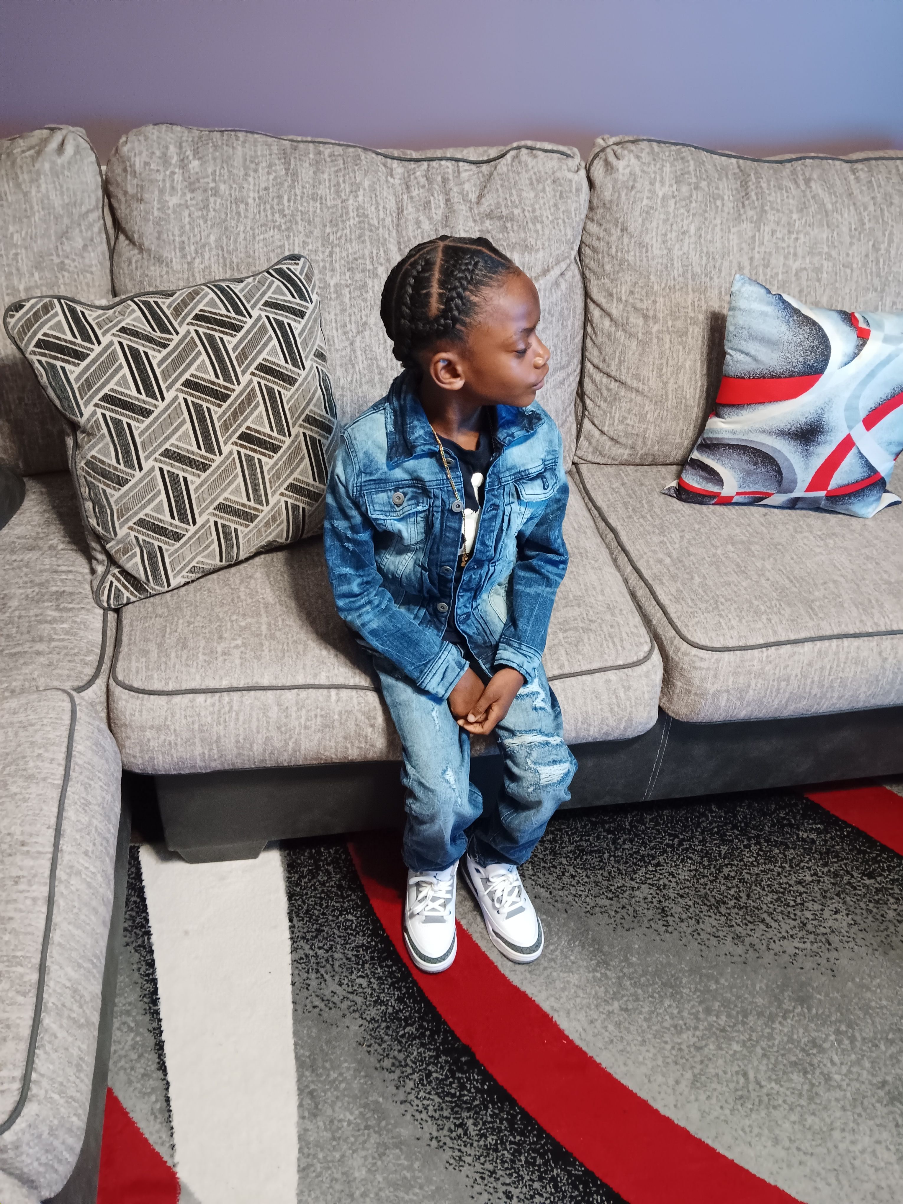 Kids Bayside Denim Trucker Jacket (Deep Blue)