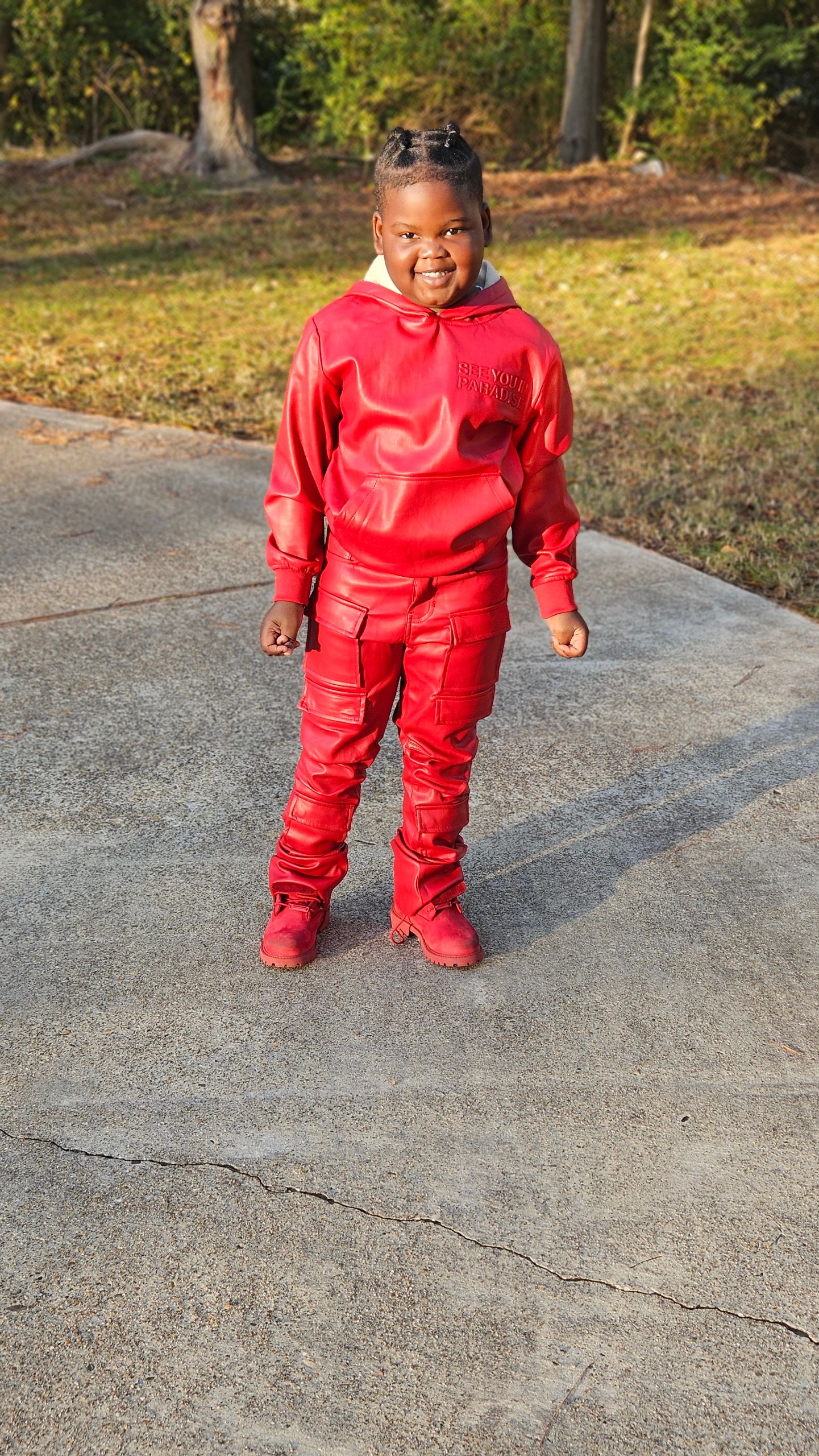 Kids Thriller Pullover Hoodie (Red)
