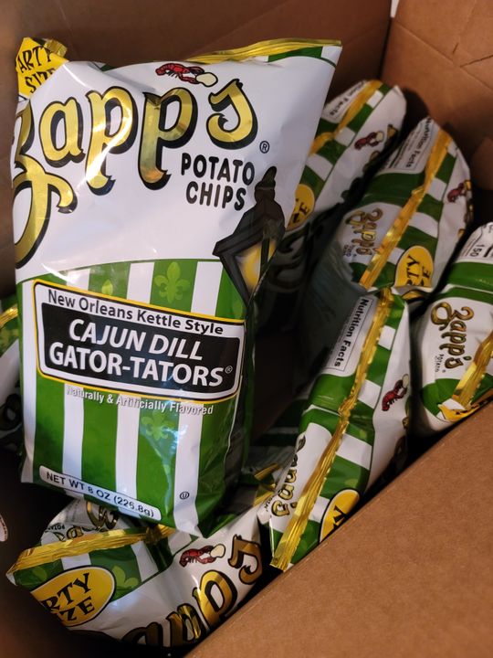 Zapp's Kettle Potato Chips Cajun Dill Gatortator Utz Quality Foods