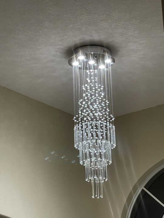 Floating Castle Round Raindrop Crystal Chandelier for Foyer Sofary